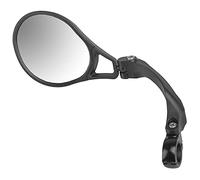 M-WAVE Bicycle Mirror Spy Space 45 Compact, for S-Pedelec (S-Bike, E-Bike), Ece Approved, Left Side, for Handlebar Mount, Alloy Clamp 22.2 Mm, Real Glass Lens, Black Plastic Housing, On Card