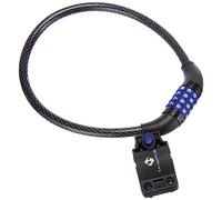 M-Wave Cablelock with 4 Digits, Free Code, 600 X 12 Mm, Dark-Smoke, with Clip-On Bracket for Seatpost, Each On Neutral Card