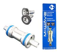 M-WAVE Cartbridge B.B.-Set Carousel BB BSA Sq, for 68 Mm BB Housing, L1: 119 Mm, L2 27 Mm, Compatible To Shimano Tool, C.P. Steel Axle/Silver Alloy Cups, JIS, Sealed Industrial Bearings, Box