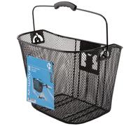 Cestino bici M-Wave nero acciaio 35x25x25/22 cm con clip manubrio