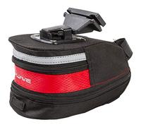 M-WAVE Clip-On Saddle Bag, Red, Through Zipper Enlargeable At The Bottom, with Light Bracket And 3 Elastic Straps At The Bottom, with Reflective Tape