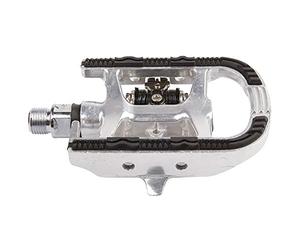 M-WAVE Clippless-Pedal, Double Function, 99 X 72 Mm, Silver Alloy Body, Silver Crmo Axle, Loose Ball Bearing, W/O Reflectors And German Approval-No, Compatible To Shimano, On Card