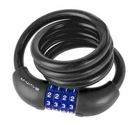 M-WAVE Combination Silicone Spiral Clable Lock DS 12.10 S, 1000 X 12 Mm, Black, On Card