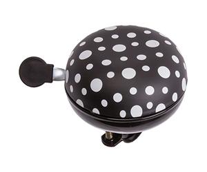 M-WAVE DING-Dong Bell, Fluo, Black with White Phosphorescent Dots, Steel, 80 Mm, On Card