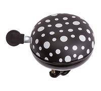 M-WAVE Dots, Campanello per Bicicletta Unisex-Adulto, Nero/Bianco, 80 mm