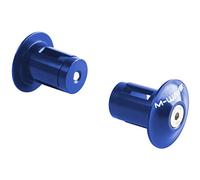 M-WAVE Handlebar Plugs, Alloy, Blue Anodized, for Inner Dia.17.5-19.5 Mm, W/Stainless Steel Screw, One Pair On Card