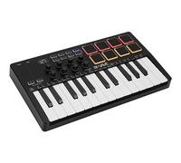 M-Wave K5 - Controller MIDI USB a 25 tasti con 8 pad percussivi retroilluminati, tastiera semipesata Bluetooth professionale con 8 manopole e produzione musicale, software incluso (classici)