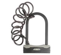 Lucchetto a U M-Wave B e S con Cavo a Spirale Nero 1800 mm, Alta Sicurezza con 2 Chiavi