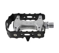 M-WAVE MTB-Pedal Steady A4, Alloy, Silver with Black Alloy Cage, with 9/16 Cromium Plated Crmo-Axle with Hexagonal Head, with Balls, Sealed, Am