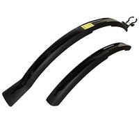 M-WAVE Mudguard Set, for 26/27/28 Wheels, Pp-Plastic, 1 Set = Front + Rear, Reinforcement At The Side, with Clip On Bracket, for V- And Cantilever -Brake, Black, Long Splash Guard