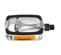 M-WAVE Non-Slip-Pedal Steady A9, Alloy, Silver, Black Rubber, Axle 9/16, W/Reflector, W/German Approval No., Am