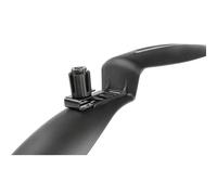 M-WAVE Mudguard Mud Max QR.F, Front, 26-29', Black Plastic, with Wedging Construction Bracket for Front Fork Innertube 18.5-22.2 Mm, with Two Adapter for 22.5-25.4 Mm And 34.5 Mm, On Eurohole-Card