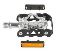 M-WAVE Peasy, Pedale Combinato, Doppia Funzione, Corpo e Gabbia in Alluminio, ASSE CNC Crmo, con Cuscinetti a Sfera industriali. Unisex Adulto, Nero/Argento, Taglia Unica