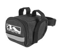 M-WAVE Small Saddle Bag, Fixation with 3 Velcros, Reflective Tape At The Sides, with Zip And Soft Pads, for Easy Carrying The Bike, with Bike & Outdoor Logo