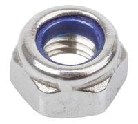 M-WAVE Stainless Steel Self Locking Nut, M6, 100 PCS in Plastic Box