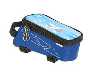M-WAVE Top Tube Bag for Smartphone, Blue, Fixing with 3 Velcros