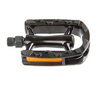 M-WAVE Trekking Pedal Steady A7, Alloy, Ed Black, 97 X 81 X 23 Mm, Concave Platform, 9/16 Black 2-Face Boron Axle with L/R Marking, with Cateye RR-1 Reflector, Am