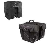 M-Wave Unisex - Adulto Amsterdam Double Portapacchi con copertura antipioggia, Nero
