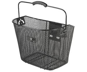 M-WAVE Wire Basket with Clip-On Bracket, Steel Net, Bracket for Handlebar 22.2-31.8 Mm, Plastic Covered, Ergonomic Handle, with Card