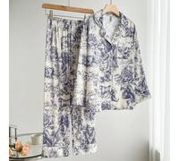 M-XL 2pcs Set Pigiama Lungo / Manica Corta Camicia E Pantaloni per Donne Nuovo