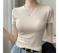 M - XXL Girocollo T-Shirt Casual Maniche Corte Sexy di Fascia Alta Top per Donne