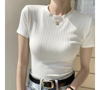 M - XXL Girocollo T-Shirt Casual Maniche Corte Sexy di Fascia Alta Top per Donne