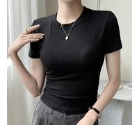 M - XXL Girocollo T-Shirt Casual Maniche Corte Sexy di Fascia Alta Top per Donne