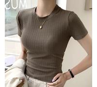 M - XXL Girocollo T-Shirt Casual Maniche Corte Sexy di Fascia Alta Top per Donne