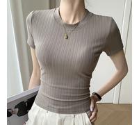 M-XXL Maglietta Casual Girocollo A Maniche Corte Sexy Alta Gamma Per Donne