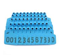 M.Z.A Etichette per Orecchio di bovini in plastica Etichette per Orecchie in plastica per Mucca Animale Capra di Pecora con Numero 001-100 (Blu)