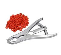 M.Z.A Pinza per castrazione animale Taglierina per coda Castrazione Fascia in acciaio inossidabile Maiale Bestiame Dispositivo di castrazione per capra di pecora con anello di gomma 100