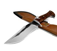 M. Zille Coltello Da Caccia Artigianale In Acciaio Balestra Manico Legno, Coltelli Da Caccia Con Fodero, Collezione Bushcraft Modello Tanto