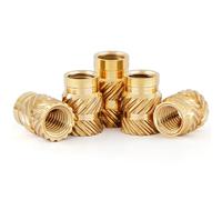 M1.6 Inserti Filettati,100pcs M1.6 * 5 * 2.5 Inserto Set di Calore in C3640 Ottone,Dadi Zigrinati Metrici,Dadi Hardware Filettatura Femminile Standard per Componenti di Plastica e Stampa 3d