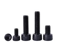 M1.6 M2 M2.5 M3 M4 M5 M6 in lega di acciaio, testa cilindrica nera, testa esagonale, bullone zigrinato a dente pieno(5 mm,M3 (50Pcs))