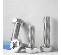 M1.6 M2 M2.5 M3 M4 M5 M6 M8 304 Vite a testa esagonale esterna a croce in acciaio inox 304 Phillips bullone esagonale esterno 8 mm M2-50PCS