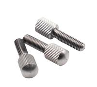 M1.6-M8 304 Stainless Steel GB836 Knurled Thumb Screw, Small Head Straight Knurl Hand Tighten Adjusting Fastener(18mm,M3 (5pcs))