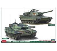M1 Abrams & Leopard 2 Tanks 1:72 Plastic Model Kit HASEGAWA