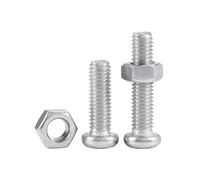 M1 M1.2 M1.4 M1.6 M2 M2.5 Mini Bulloni a Testa Tonda Dadi Combinazione 304 Viti a Testa Cilindrica in Acciaio Inox Set di Dadi Esagonali(M2.5x20mm-50Sets)