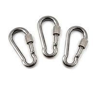 M10 3/8" 304 in acciaio inox a molla a scatto portachiavi gancio a vite per cancello a vite con serratura a vite per casa, campeggio all'aperto, escursionismo, pesca, viaggi, zaino (3PCS)