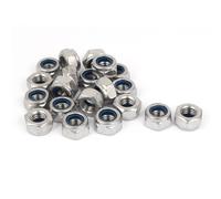 M10 304 Stainless Steel Self-Locking Nylon Insert Hex Lock Nuts 20pcs