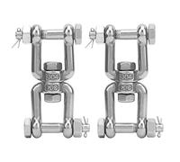 M10 Anchor Swivel Shackle 304 Stainless Steel | Double Swivel Jaw Helps Avoid Rope Entanglements | 360 Degree Rotating Ring for Boat/Marine/Dock Use | 2Pcs Set