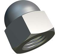 M10 Dado Esagonale in Ottone di Dadi Dome Cappuccio di Protezione Esagonali Acciaio Inossidabile (Confezione da 10) per Viti/Bulloni - Standard Certificato DIN 1587 Tono Argento (10mm)