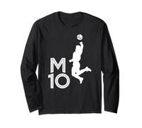 M10 Maradona Logo - Mano di Dio Silhouette Maglia a Manica