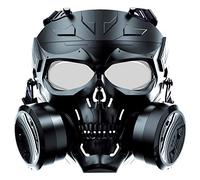 M10 - Maschera antigas protettiva tattica per softair, protezione completa per gli occhi, con teschio, cinghia regolabile, per pistola BB, sport all'aria aperta, CS, cosplay, tiro, film, paintball,