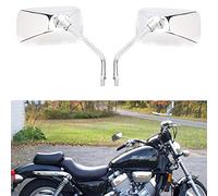 M10 Specchietti laterali per moto, Specchietti retrovisori per moto rettangolari cromati per Bobber ATV Street Bike Cruiser Chopper