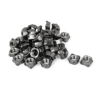 M10 Threaded 1.5mm Pitch Carbon Steel Square Weld Nuts Gray 40pz