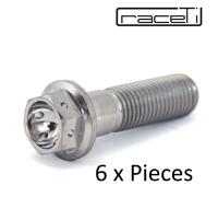 M10 X 35mm x 1.5 Titanio Hex Flangia Forato Bullone Ti Vite 35 Gara Lockwire