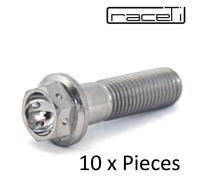 M10 X 35mm x 1.5 Titanio Hex Flangia Forato Bullone Ti Vite 35 Gara Lockwire