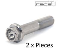 M10 X 45mm x 1.5 Titanio Hex Flangia Forato Bullone Ti Vite 45 Gara Lockwire