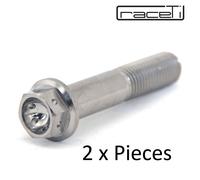 M10 X 55mm x 1.5 Titanio Hex Flangia Forato Bullone Ti Vite 55 Gara Lockwire